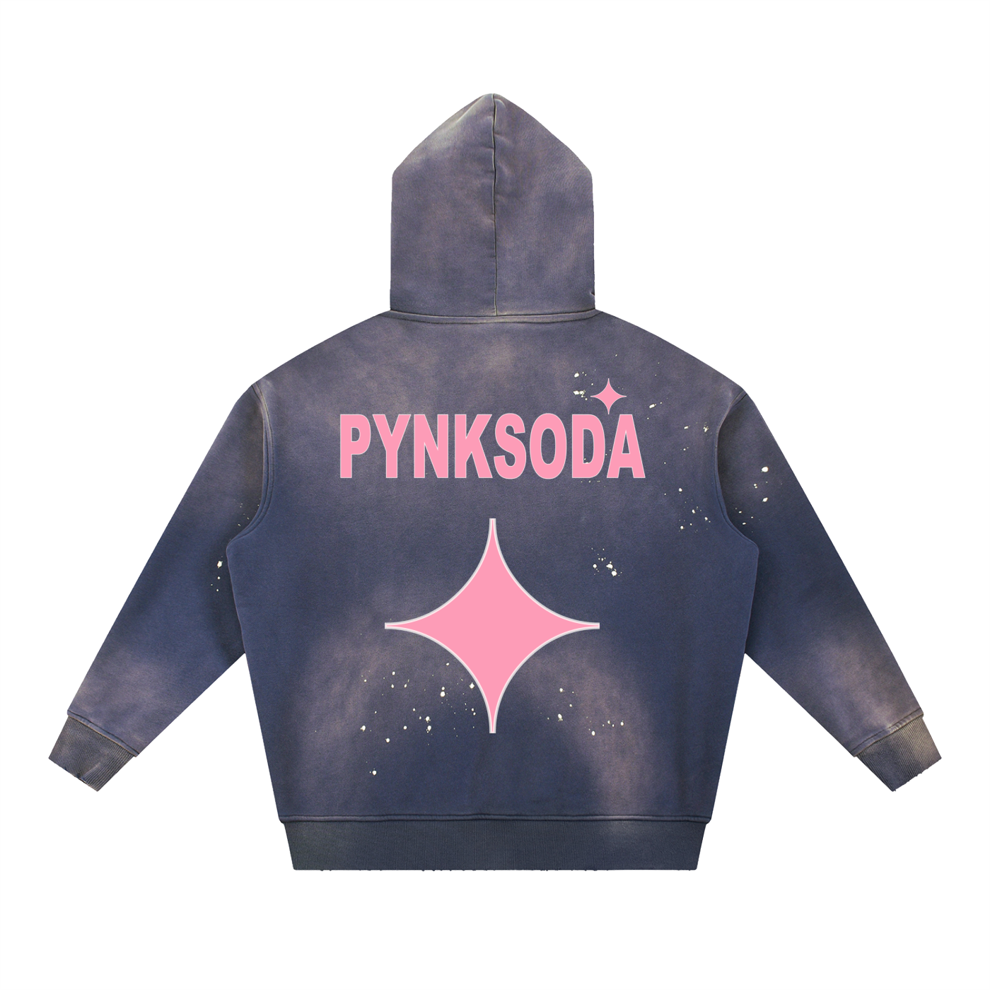 PYNKSODA Vintage Washed Frayed Fleece Hoodie