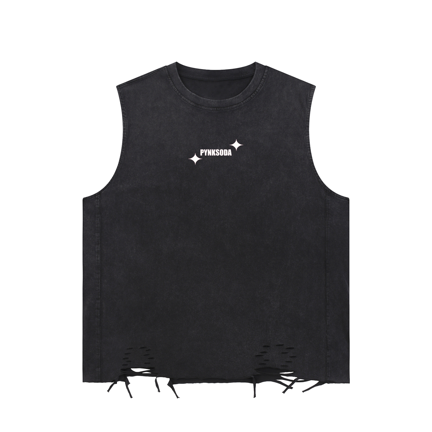 PYNKSODA SKULL Snow Washed Raw-Hem Tank Top
