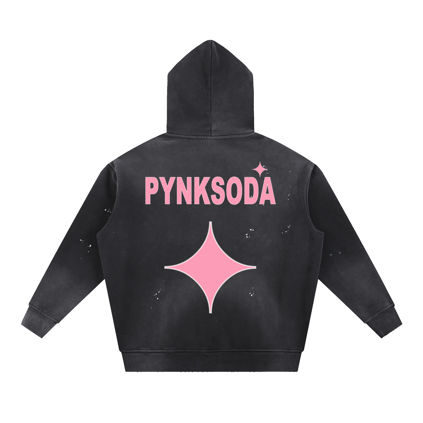 PYNKSODA Vintage Washed Frayed Fleece Hoodie