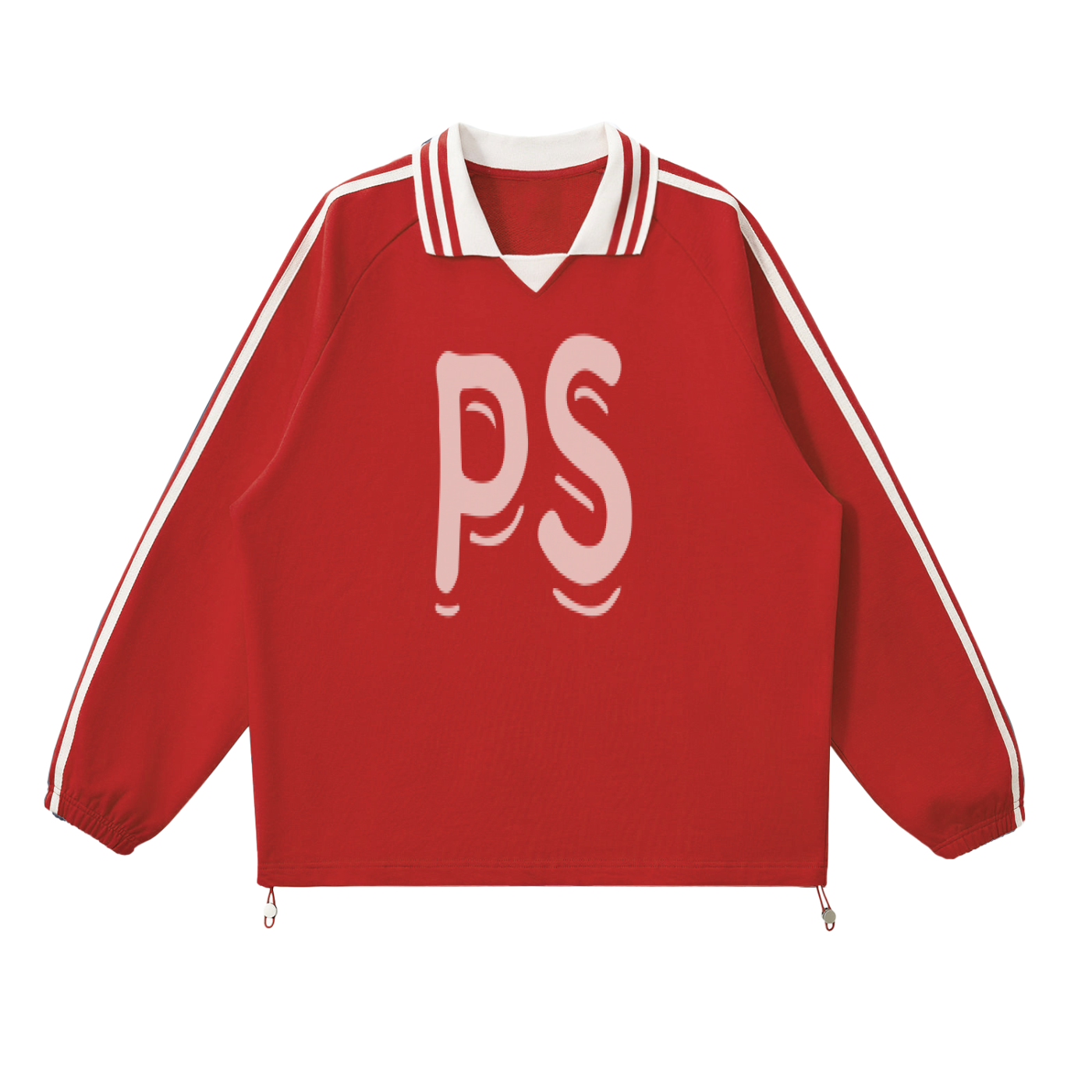 PS Contrast Striped Collar Sweatshirt (RED)