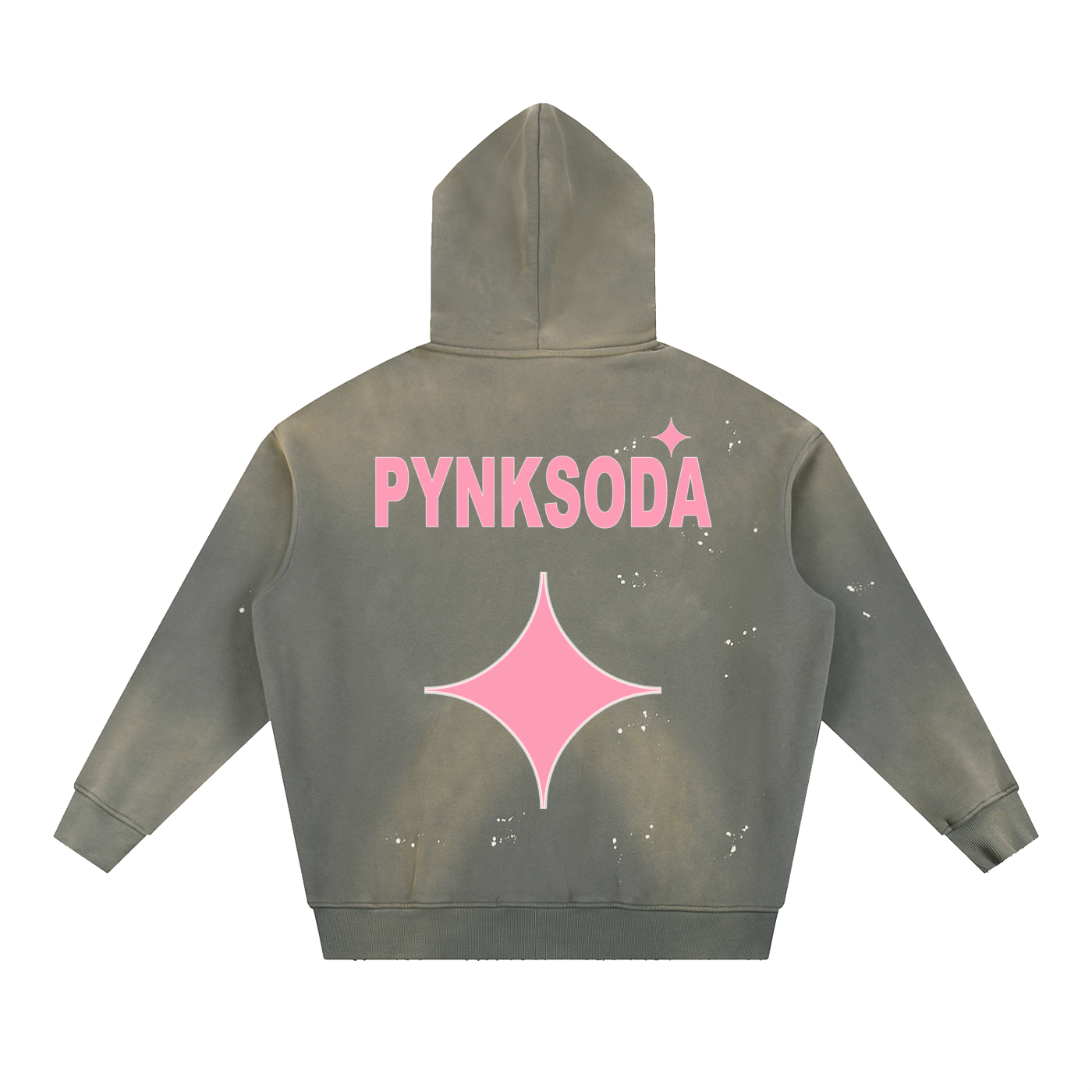 PYNKSODA Vintage Washed Frayed Fleece Hoodie