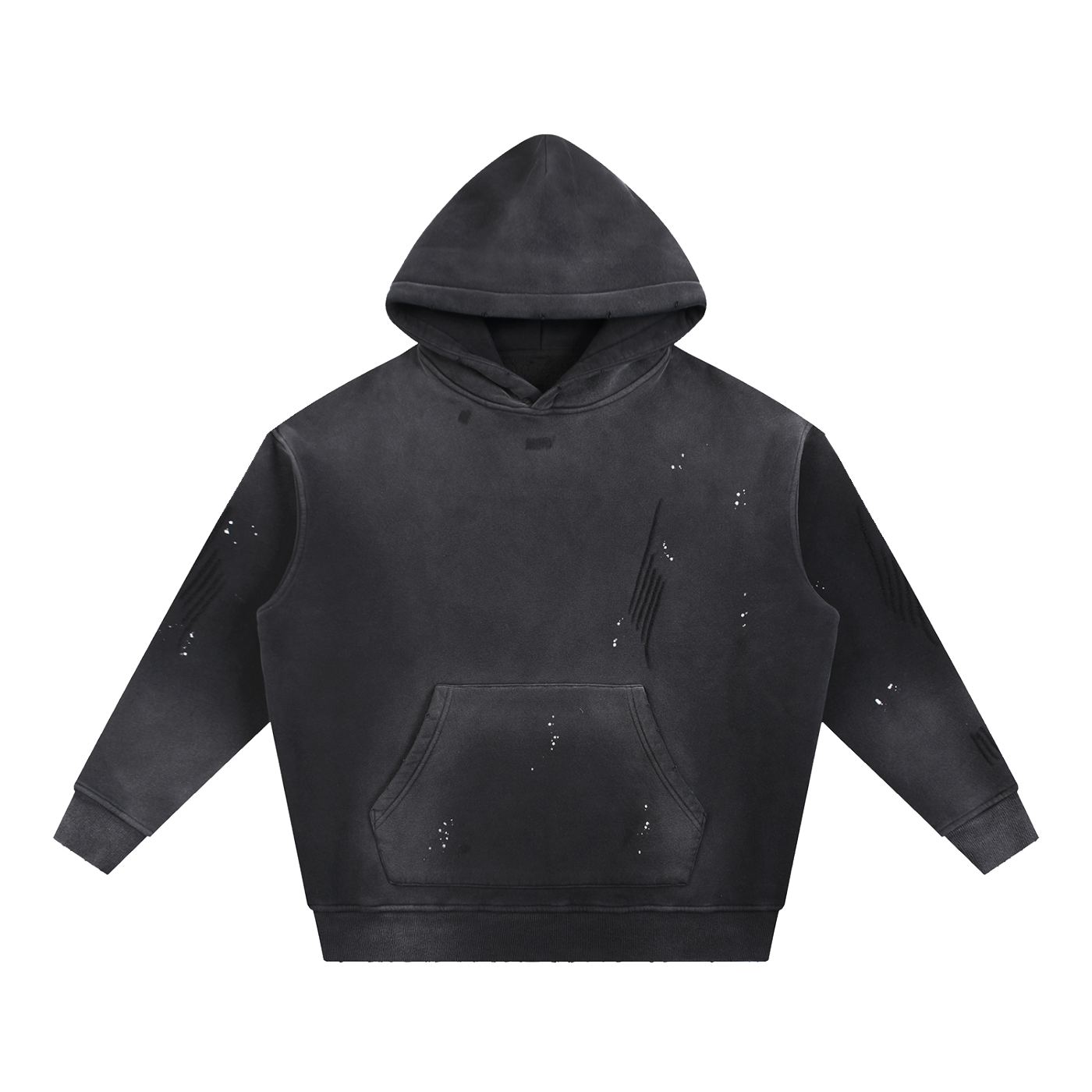 PYNKSODA Vintage Washed Frayed Fleece Hoodie