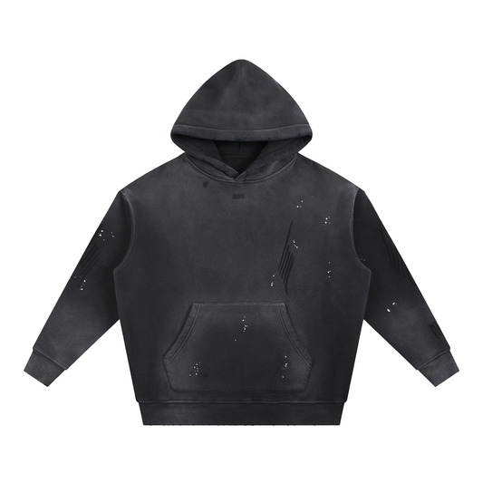 PYNKSODA Vintage Washed Frayed Fleece Hoodie