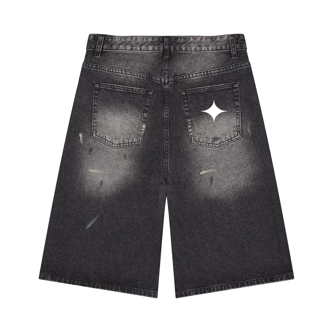 PYNKSODA Men’s Vintage Wash Wide Leg Denim Shorts
