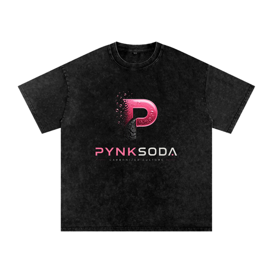 PYNKSODA LOGO Snow Washed Oversized T-Shirt