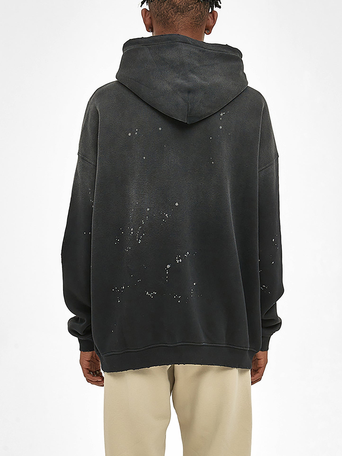 PYNKSODA Vintage Washed Frayed Fleece Hoodie